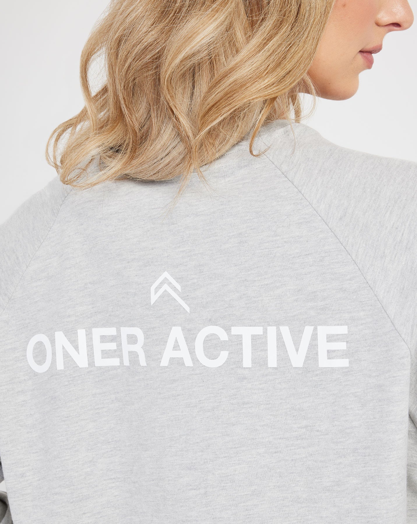 Graphic Oversized Long Sleeve Tee | Silver Marl