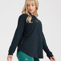 Graphic Oversized Long Sleeve Tee | Washed Black