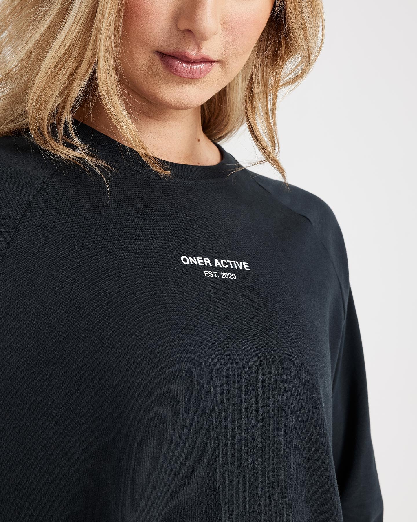 Graphic Oversized Long Sleeve Tee | Washed Black