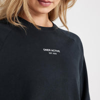 Graphic Oversized Long Sleeve Tee | Washed Black