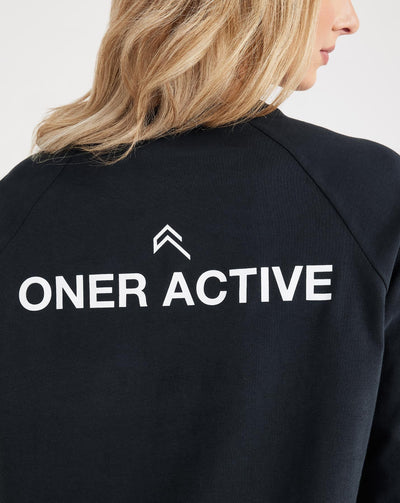 Graphic Oversized Long Sleeve Tee | Washed Black