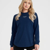 Graphic Oversized Long Sleeve Tee | Washed Midnight