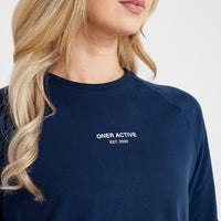 Graphic Oversized Long Sleeve Tee | Washed Midnight