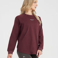 Graphic Oversized Long Sleeve Tee | Washed Rosewood