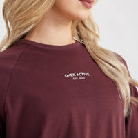 Graphic Oversized Long Sleeve Tee | Washed Rosewood