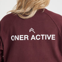 Graphic Oversized Long Sleeve Tee | Washed Rosewood