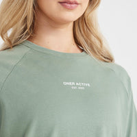 Graphic Oversized Long Sleeve Tee | Washed Sage