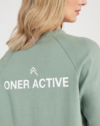 Graphic Oversized Long Sleeve Tee | Washed Sage