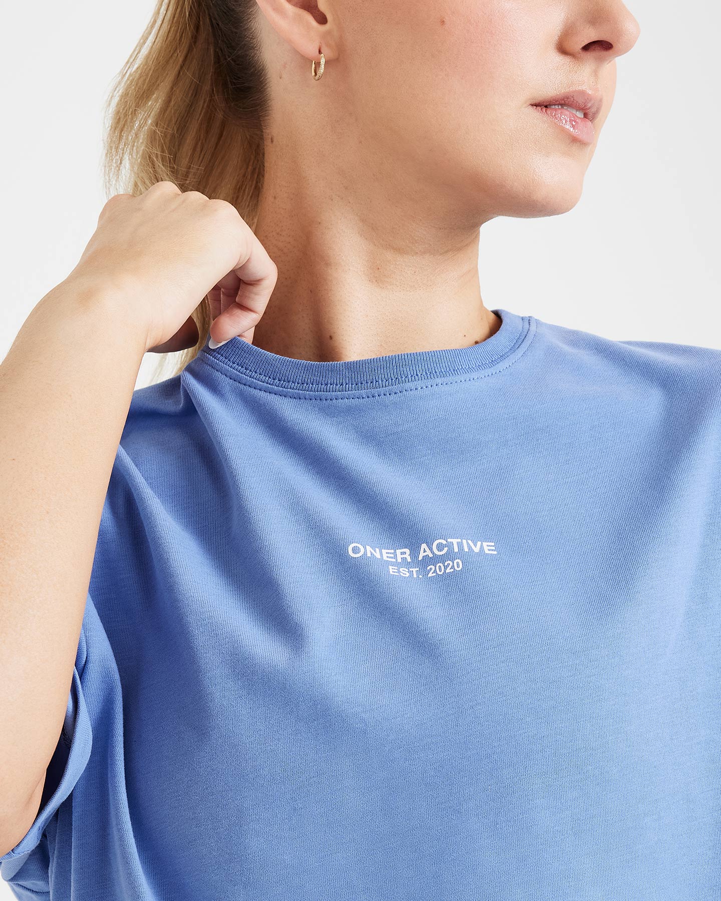 Graphic Oversized Short Sleeve Tee | Washed Light Denim