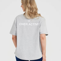 Graphic Oversized Short Sleeve Tee | Silver Marl