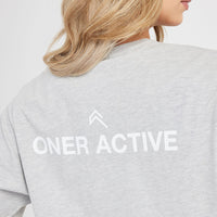 Graphic Oversized Short Sleeve Tee | Silver Marl