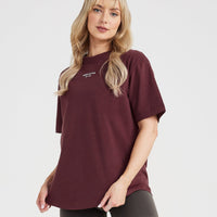 Graphic Oversized Short Sleeve Tee | Washed Rosewood