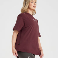 Graphic Oversized Short Sleeve Tee | Washed Rosewood
