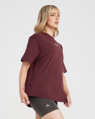 Graphic Oversized Short Sleeve Tee | Washed Rosewood