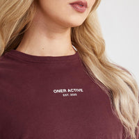 Graphic Oversized Short Sleeve Tee | Washed Rosewood