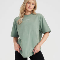 Graphic Oversized Short Sleeve Tee | Washed Sage
