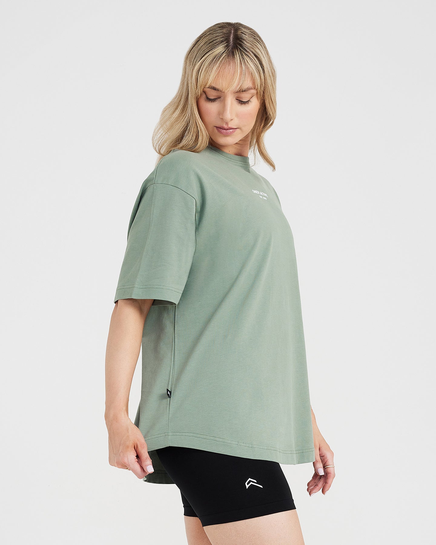 Graphic Oversized Short Sleeve Tee | Washed Sage