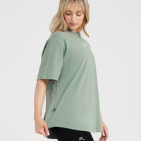 Graphic Oversized Short Sleeve Tee | Washed Sage