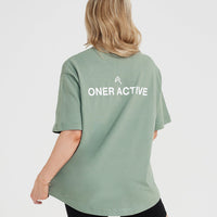 Graphic Oversized Short Sleeve Tee | Washed Sage