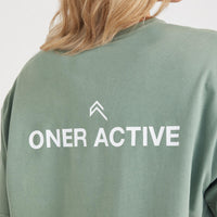 Graphic Oversized Short Sleeve Tee | Washed Sage
