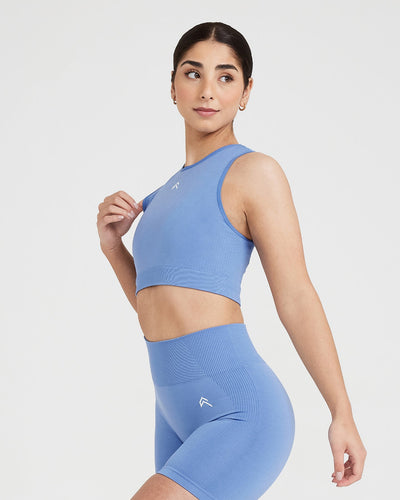 Classic Seamless 2.0 Crop Top | Light Denim Marl