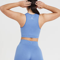 Classic Seamless 2.0 Crop Top | Light Denim Marl