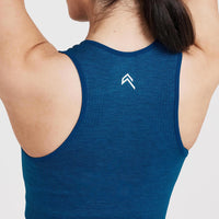 Classic Seamless 2.0 Crop Top | Petrol Blue Marl