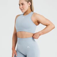 Classic Seamless 2.0 Crop Top | Smoke Grey Marl