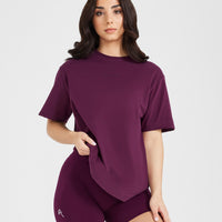 Classic Mirror Graphic Oversized T-Shirt | Washed Ripe Fig