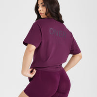 Classic Mirror Graphic Oversized T-Shirt | Washed Ripe Fig