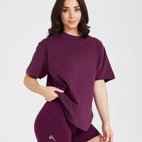 Classic Mirror Graphic Oversized T-Shirt | Washed Ripe Fig