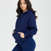 Classic Lounge Oversized Zip Through Hoodie | Midnight