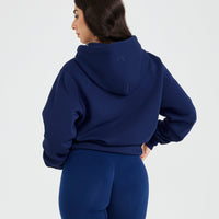 Classic Lounge Oversized Zip Through Hoodie | Midnight