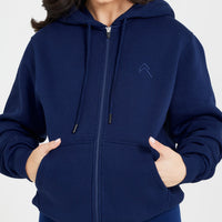 Classic Lounge Oversized Zip Through Hoodie | Midnight