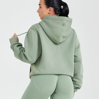 Classic Lounge Oversized Zip Through Hoodie | Sage