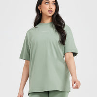 Classic Mirror Graphic Oversized T-Shirt | Washed Sage