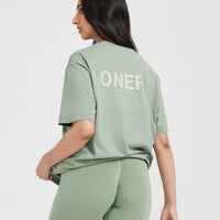 Classic Mirror Graphic Oversized T-Shirt | Washed Sage