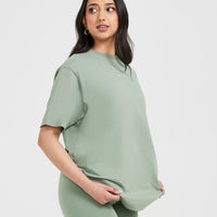 Classic Mirror Graphic Oversized T-Shirt | Washed Sage