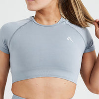 Classic Seamless 2.0 Short Sleeve Crop Top | Smoke Grey Marl