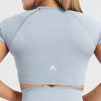Classic Seamless 2.0 Short Sleeve Crop Top | Smoke Grey Marl