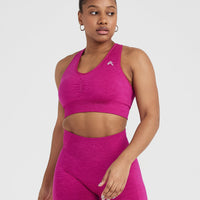 Classic Seamless 2.0 V-Neck Bralette | Fuchsia Marl
