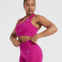 Classic Seamless 2.0 V-Neck Bralette | Fuchsia Marl
