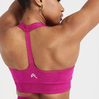 Classic Seamless 2.0 V-Neck Bralette | Fuchsia Marl