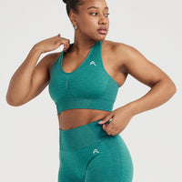 Classic Seamless 2.0 V-Neck Bralette | Mineral Green Marl