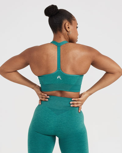 Classic Seamless 2.0 V-Neck Bralette | Mineral Green Marl