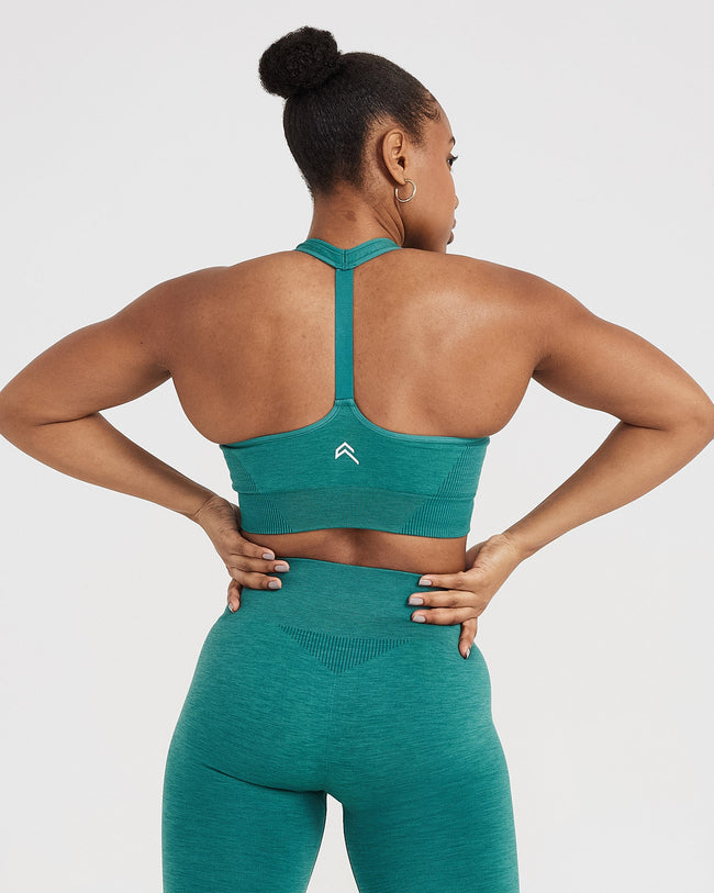 Classic Seamless 2.0 V-Neck Bralette | Mineral Green Marl