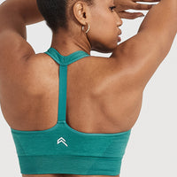 Classic Seamless 2.0 V-Neck Bralette | Mineral Green Marl