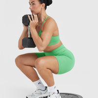 Effortless Seamless Cycling Shorts with White Logo | Jade