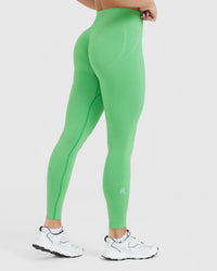 Effortless Seamless Leggings with White Logo | Jade