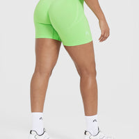 Effortless Seamless Shorts with White Logo | Apple Green